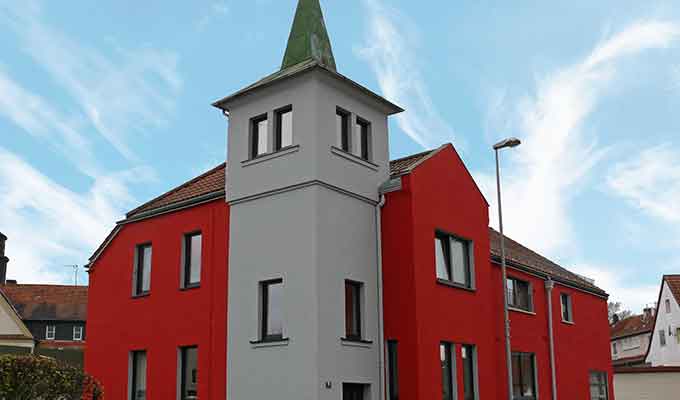 Rote Fassade 